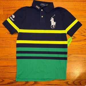 Polo by Ralph Lauren Navy, Yellow & Green Striped Kids Polo